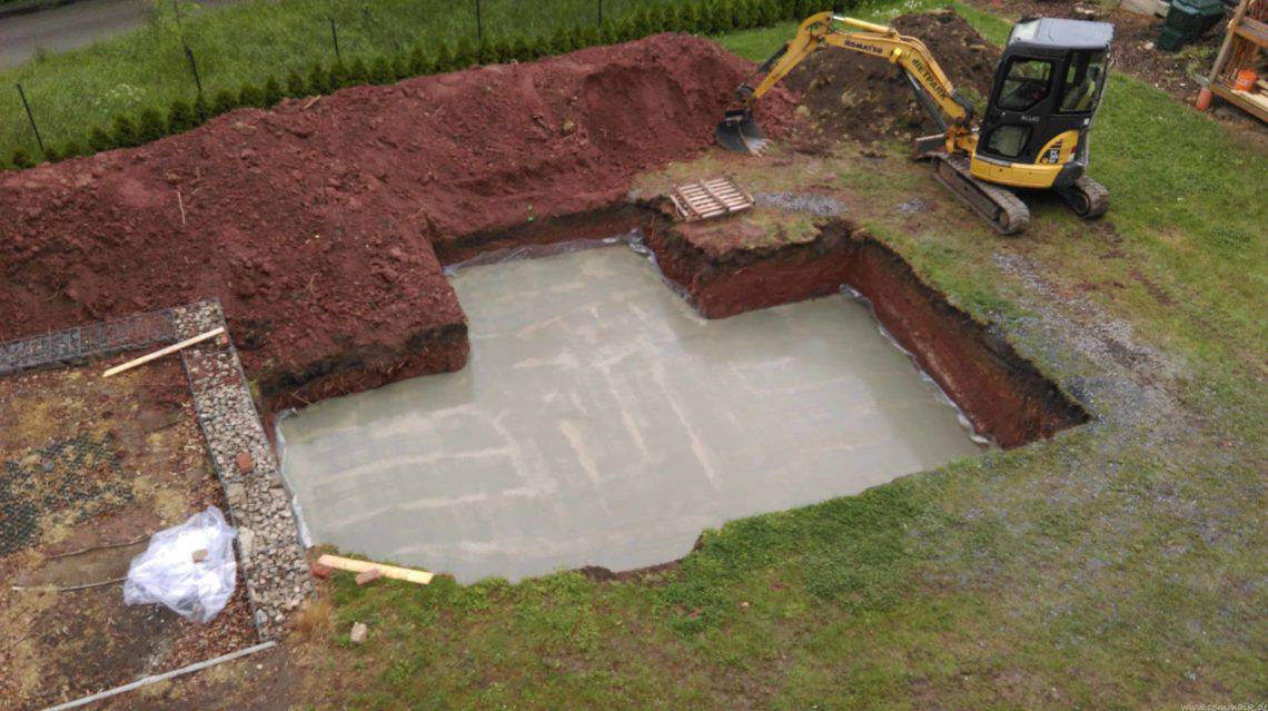 pool schacht und mauerarbeiten 26 - Baugrube und Bodenplatte – Unser Poolprojekt schreitet voran