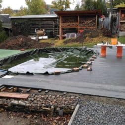 einbau der bpc wpc dielen poolterrasse 20 - Projekt Poolterrasse – Bau der Unterkonstruktion und Verlegen der BPC Dielen