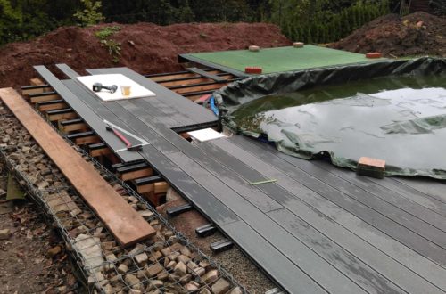 einbau der bpc wpc dielen poolterrasse 21 - Projekt Poolterrasse – Bau der Unterkonstruktion und Verlegen der BPC Dielen