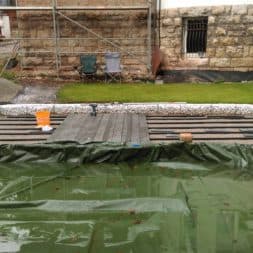 einbau der bpc wpc dielen poolterrasse 8 - Projekt Poolterrasse – Bau der Unterkonstruktion und Verlegen der BPC Dielen