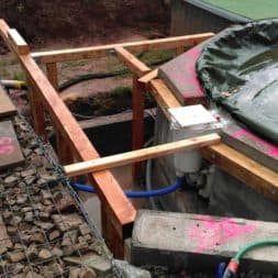 unterkonstruktion bpc wpc poolterrasse 17 - Projekt Poolterrasse – Bau der freistehenden Unterkonstruktion für die BPC Dielen