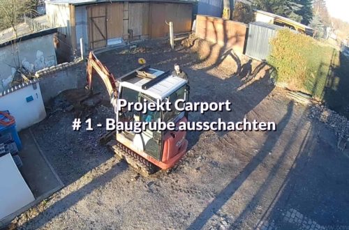 Projekt Carport Baugrube schachten - Partyraum im Keller