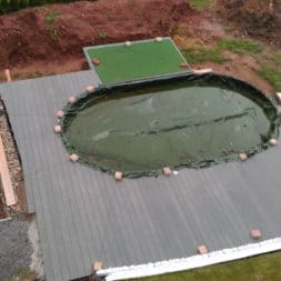 einbau der bpc wpc dielen poolterrasse 28 - Pool umbauen - Rückbau Pool Terrasse | BPC Dielen | Unterkonstruktion | Pool-Technik