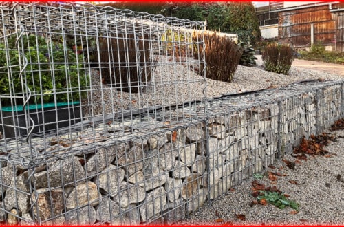 Extend and expand gabion wall on slope a1