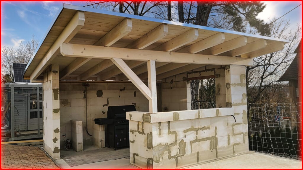 Gartenküche 6 Dach selber bauen commaik