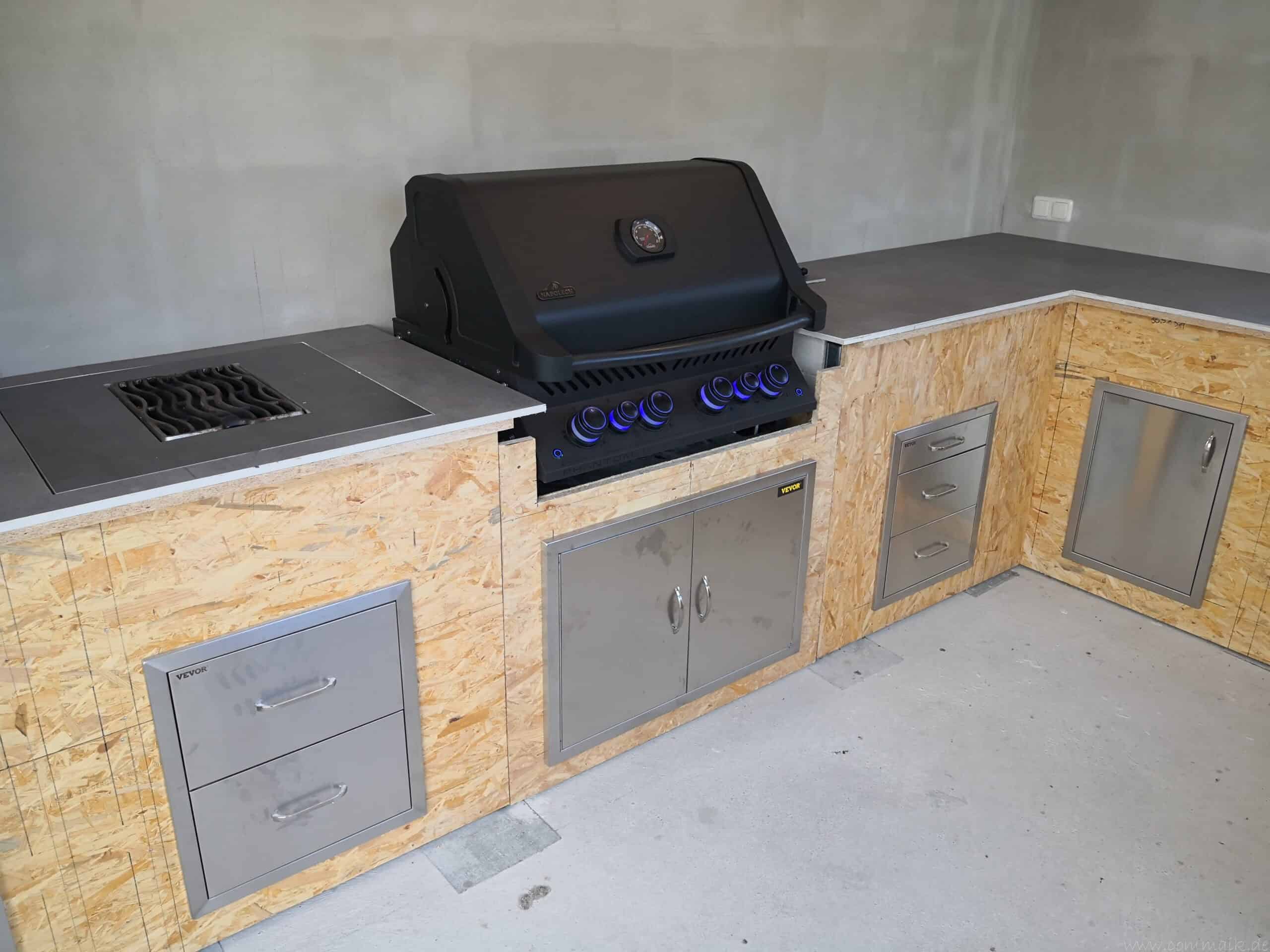 Outdoor Gartenk che Selber Bauen Edelstahl BBQ M bel Einbauen Commaik