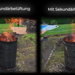 Rauchfreie Feuertonne selber bauen aus Oelfass Schritt fuer Schritt DIY Anleitung www.commaik.de 4.2.3 - Build your own smoke-free fire barrel: DIY instructions from a 200 L oil drum with secondary ventilation