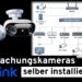 Install surveillance cameras yourself - IP camera network explained simply 51 Two surveillance cameras are shown on the left and a network diagram for installing an IP camera is shown on the right. Below is written: Install Reolink surveillance cameras yourself. www.commaik.de