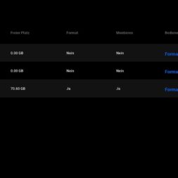 Expand Reolink NVR storage space - Installing and configuring hard disks correctly 42 Screenshot of a Reolink NVR storage management interface in German language showing three hard disks (0 GB, 0 GB and 3966 GB). Only the third hard disk is formatted and mounted, with 78.45 GB free. The Format and Info options are displayed. www.commaik.de