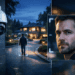 The best Reolink 4k PTZ surveillance cameras in comparison: 823S2 vs 823S1 vs TrackMix vs TrackFlex in test 66 A 4K PTZ Reolink security camera monitors a man walking towards a large house at dusk. A digital overlay highlights the camera's facial recognition and zooms in on the man's face with a blue square frame. www.commaik.de