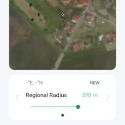 Lymow One Plus in test: RTK robot mower for large areas & difficult terrain 52 On the screen of a Lymow One Plus smartphone, an anti-theft app is displayed with a satellite map view, a set 398-meter radius and the "Activate anti-theft device" toggle switch. The "Save" button appears at the bottom. www.commaik.de