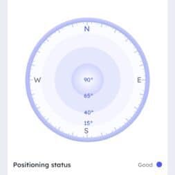 Robot lawn mower without boundary wire in test: LiDAR vs RTK in comparison (ANTHBOT M5 vs M9) 25 Screenshot of a NetRTK setting app for an Anthbot robotic lawnmower showing the connection status as good. In the center is a compass-like, circular display whose position status is marked with Good. Information on satellites and signal source is listed below. www.commaik.de